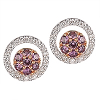 Lavender sapphire gold stud earrings