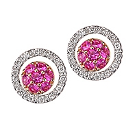 Pink sapphire gold stud earrings
