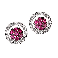 Ruby white gold stud earrings
