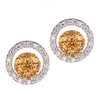 Yellow sapphire gold stud earrings