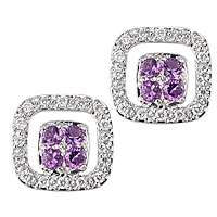 Amethyst white gold stud earrings