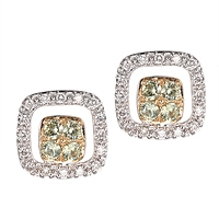 Grey sapphire gold stud earrings