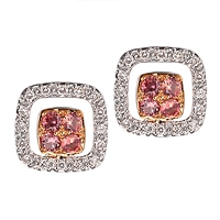 Lavender sapphire gold stud earrings