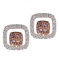 Lavender sapphire gold stud earrings