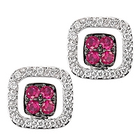 Ruby white gold stud earrings