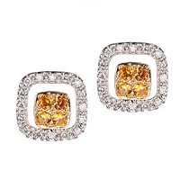 Yellow sapphire gold stud earrings