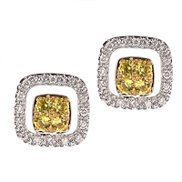 Yellow sapphire gold stud earrings