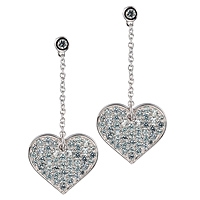 Grey sapphire white gold drop earrings