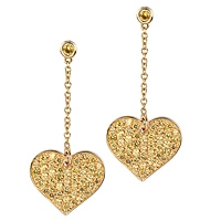 Yellow sapphire yellow gold drop earrings