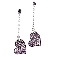 Amethyst white gold drop earrings