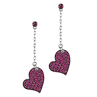 Ruby white gold drop earrings