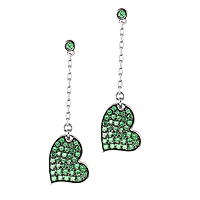 Tsavorite white gold drop earrings