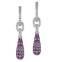 Amethyst white gold drop earrings
