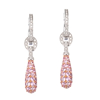 Pink sapphire gold drop earrings