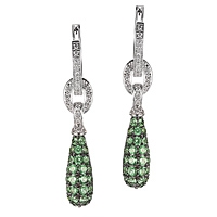 Tsavorites white gold drop earrings