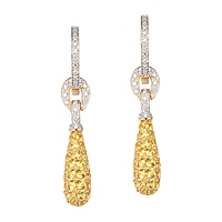 Yellow sapphire gold drop earrings