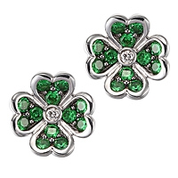 Tsavorite white gold stud earrings