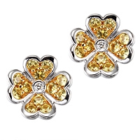 Yellow sapphire gold stud earrings