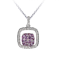Amethyst white gold classic necklace