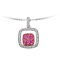 Pink sapphire gold classic necklace