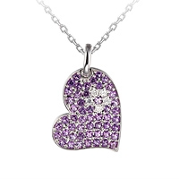Amethyst white gold heart necklace