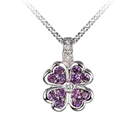 Amethyst white gold flower necklace