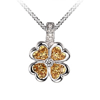 Yellow sapphire gold flower necklace