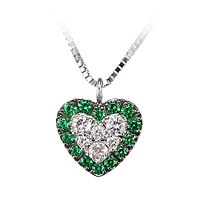 Tsavorite white gold heart necklace
