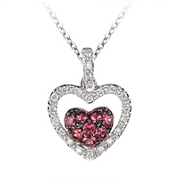 Lavender sapphire whitre gold heart necklace