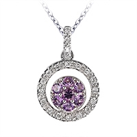 Amethyst white gold classic necklace