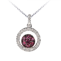 Lavender sapphire white gold classic necklace