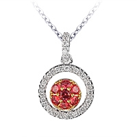 Orange sapphire gold classic necklace