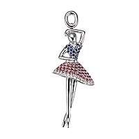 Blue and lavender sapphire white gold ballerina pendant