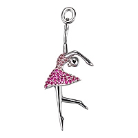 Pink and lavender sapphire white gold ballerina pendant