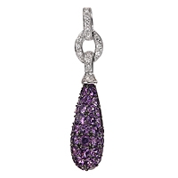 Amethyst white gold classic pendant