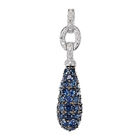 Blue sapphire white gold classic pendant