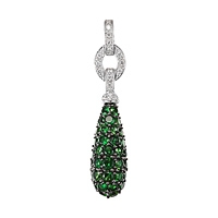 Chrome tourmaline white gold classic pendant