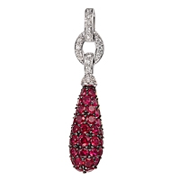 Ruby white gold classic pendant