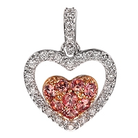 Lavender sapphire gold heart pendant