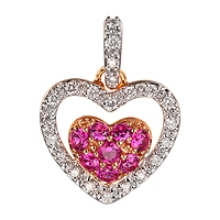 Pink sapphire rose gold heart pendant