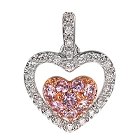 Pink sapphire gold heart pendant