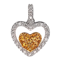 Yellow sapphire gold heart pendant