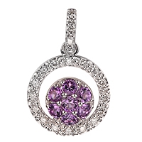 Amethyst white gold classic pendant