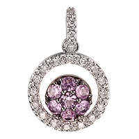 Pink sapphire white gold classic pendant