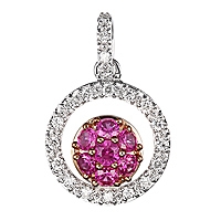 Pink sapphire gold classic pendant