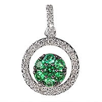 Tsavorite white gold classic pendant