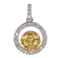 Yellow sapphire gold classic pendant