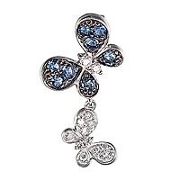 Blue sapphire white gold butterfly pendant