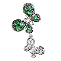 Tsavorite white gold butterfly pendant