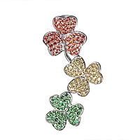 Multicolored sapphire and tsavorite white gold flower pendant